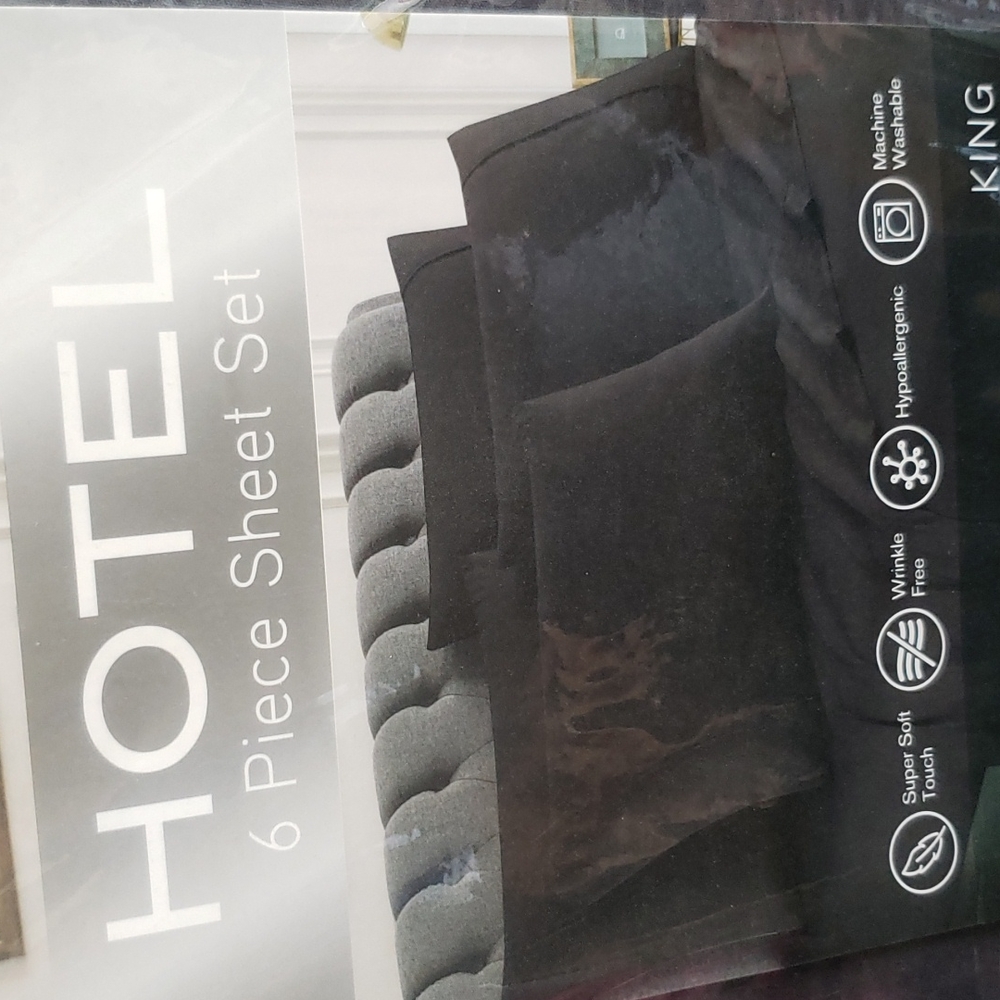 Spirit Linen Home Microfiber King 6 Piece  Sheet and Pillow Case Set